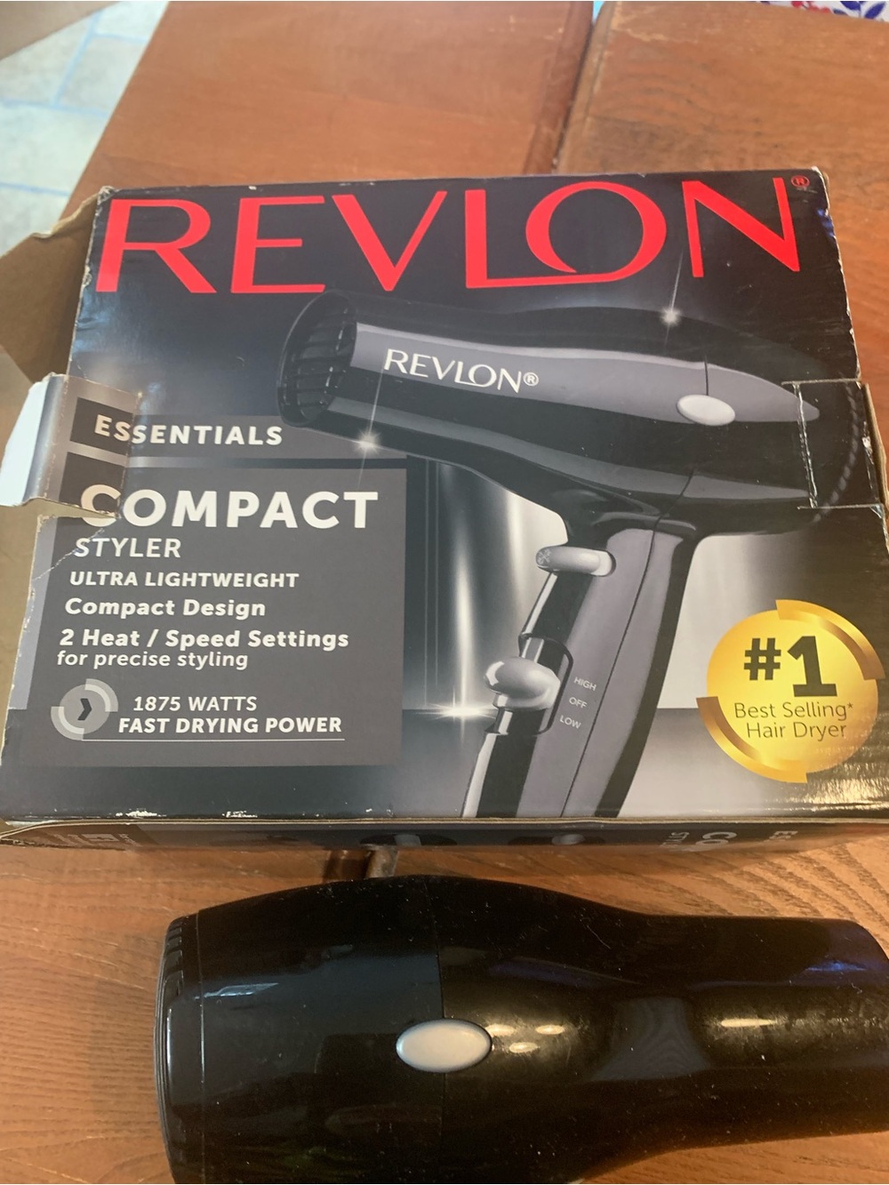 Revlon Black Compact Styler Hair Dryer 1875 Watts Lightweight - Picture 2 of 6